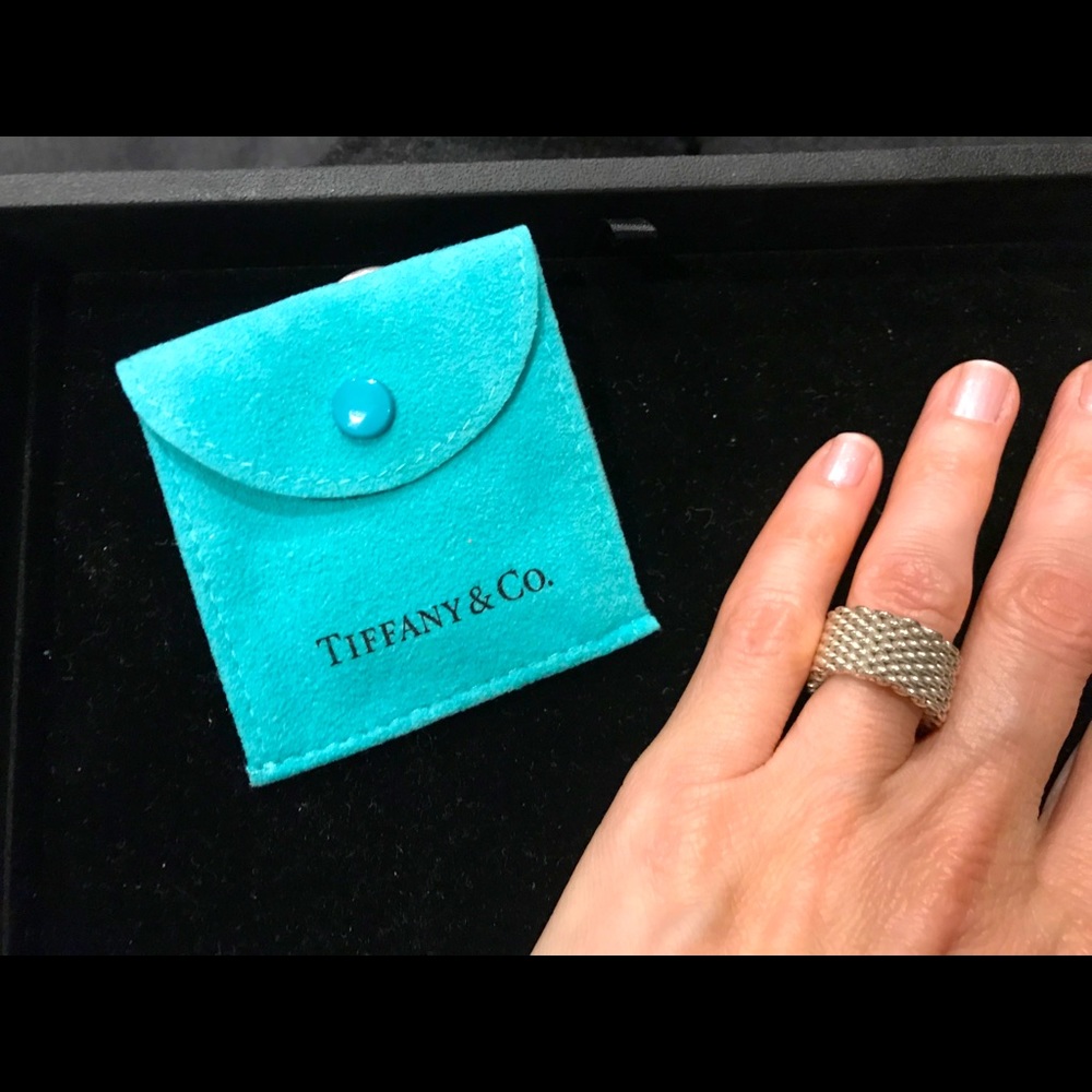 Tiffany & Co sterling silver mesh bracelet & ring